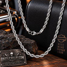 Load image into Gallery viewer, 3mm Rope Chain Unisex Necklace Stainless Steel CH3