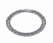 Load image into Gallery viewer, 7mm Byzantine Link Chain Unisex Necklace Stainless Steel<BR>CH42