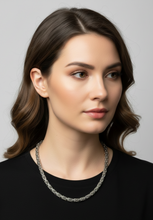 Load image into Gallery viewer, 7mm Byzantine Link Chain Unisex Necklace Stainless Steel<BR>CH42