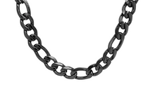 Load image into Gallery viewer, Black Figaro Men&#39;s or Ladies Chain / Necklace 12mm Stainless Steel CH43