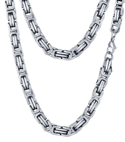 Stainless Steel 8mm Byzantine Necklace / Chain CH43