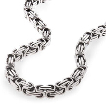 Load image into Gallery viewer, 8mm Byzantine Link Chain Men's Necklace Stainless Steel<BR>CH43