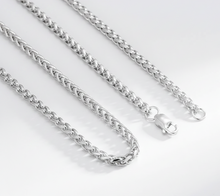 Load image into Gallery viewer, Long Jaw Skull Pendant on 2mm Foxtail Link Chain Unisex Necklace Stainless Steel SP5