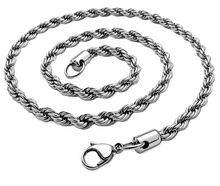 Load image into Gallery viewer, 4mm Rope Chain Unisex Necklace Stainless Steel CH4