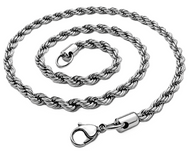 4mm Rope Chain Unisex Necklace Stainless Steel CH4
