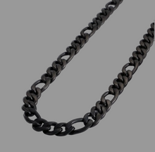 Load image into Gallery viewer, Black Figaro Chain / Necklace 10mm Stainless Steel CH52