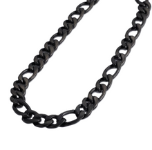 Load image into Gallery viewer, Black Figaro Chain / Necklace 10mm Stainless Steel CH52