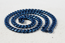 Load image into Gallery viewer, 12mm Blue Cuban Link Chain Men's Necklace Stainless Steel<BR>CH53