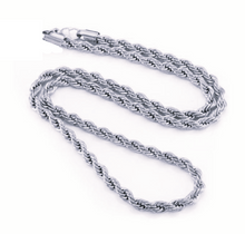 Load image into Gallery viewer, Large Iron Cross Pendant &amp; 7mm Rope Chain Men's Necklace Stainless Steel SP115-R