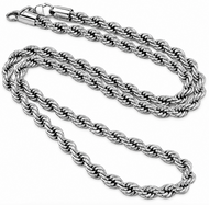 6mm Rope Chain Unisex Necklace Stainless Steel CH6