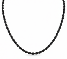 Load image into Gallery viewer, 4mm Black Rope Chain Unisex Necklace Stainless Steel <BR>CH8