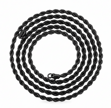 Load image into Gallery viewer, 4mm Black Rope Chain Unisex Necklace Stainless Steel <BR>CH8