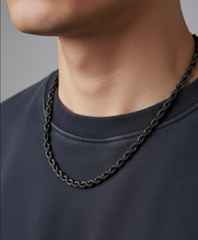 Load image into Gallery viewer, 4mm Black Rope Chain Unisex Necklace Stainless Steel <BR>CH8