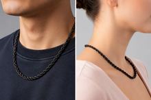 Load image into Gallery viewer, 4mm Black Rope Chain Unisex Necklace Stainless Steel CH8