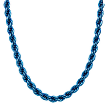 Load image into Gallery viewer, 4mm Blue Rope Chain Unisex Necklace Stainless Steel CH9