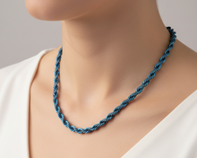 Load image into Gallery viewer, 4mm Blue Rope Chain Unisex Necklace Stainless Steel <BR>CH9