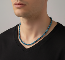 Load image into Gallery viewer, 4mm Blue Rope Chain Unisex Necklace Stainless Steel <BR>CH9