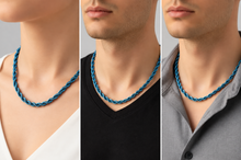 Load image into Gallery viewer, 4mm Blue Rope Chain Unisex Necklace Stainless Steel CH9