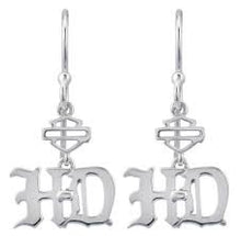 Load image into Gallery viewer, Earrings Old English Harley Davidson ® by Mod Jewelry® Sterling Silver HDE0475 image 2