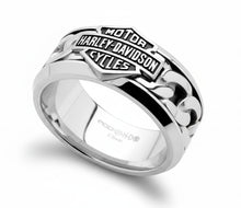 Load image into Gallery viewer, Harley-Davidson ® Inlaid Chain B&amp;S Logo Ring Stainless Steel  HSR0031 image 2