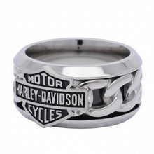Load image into Gallery viewer, Harley-Davidson ® Inlaid Chain B&amp;S Logo Ring Stainless Steel  HSR0031 image 3