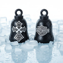Load image into Gallery viewer, Harley-Davidson® Tribal Cross Bar &amp; Shield Ride Bell - Black Finish Style HRB075 image 3