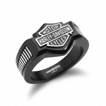 Load image into Gallery viewer, Harley-Davidson ® Black Knight Men's Signet Ring Stainless Steel Available in Sizes 9-16 HSR0055 image 1