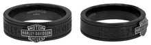Load image into Gallery viewer, Men's Black Harley-Davidson® Comfort Fit Ring - 7mm Motorcycle Wedding Band Mod Jewelry®  Available in Sizes 8-14 HSR0050 image 2