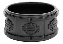 Load image into Gallery viewer, Harley-Davidson ® Men's Black Bar &amp; Shield Biker Ring - 12mm Stainless Steel Comfort Fit Wedding Band   Available in Sizes 9-14 HSR0038 image 2