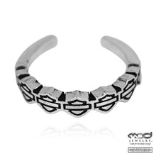 Load image into Gallery viewer, Harley-Davidson® Multiple Bar &amp; Shield Logos Toe Ring Sterling Silver  HDT0012 image 2