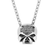 Harley-Davidson® Willie G Skull Bar & Shield Necklace Stainless Steel  HSN0024 image 1