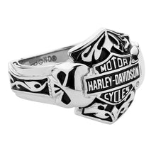 Load image into Gallery viewer, Harley-Davidson® Double Willie G Skulls B&amp;S Logo Ring Stainless Steel  HSR0002  image 1