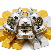 Load image into Gallery viewer, Harley Davidson® Hammered B&amp;S Logo Ride Bell Two-ToneHRB080 image 3