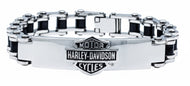 Harley-Davidson® Bike Chain B&S Logo ID Bracelet Stainless Steel HSB0071 image 1