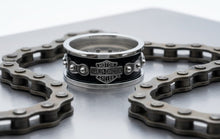 Load image into Gallery viewer, Harley Davidson® Bike Chain Bar &amp; Shield Ring Stainless Steel HSR0023 image 3