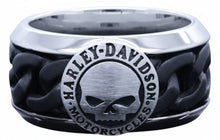 Load image into Gallery viewer, Harley-Davidson® Black Chain Willie G. Skull H-D Ring Stainless Steel   HSR0030 image 2