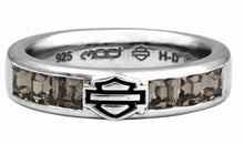 Load image into Gallery viewer, Harley-Davidson® Black Ice B&amp;S Logo Ring Comfort Fit Sterling Silver  HDR0360 image 2