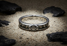 Load image into Gallery viewer, Harley-Davidson® Black Ice B&amp;S Logo Ring Comfort Fit Sterling Silver  HDR0360 image 3