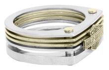 Load image into Gallery viewer, Harley-Davidson® Brass &amp; Steel Layered Industrial Bar &amp; Shield Logo Ring Stainless Steel &amp; Brass  HSR0035 image 3