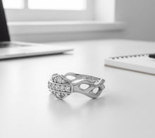Load image into Gallery viewer, Harley-Davidson® Inferno Flames &amp; CZ Bling B&amp;S Logo Ladies Ring Sterling Silver HDR0358 image 5