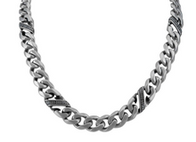 Load image into Gallery viewer, Men's Harley-Davidson® H-D Script Banner Curb Link Chain Necklace Stainless SteelHSN0079  image 1