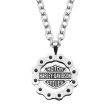 Load image into Gallery viewer, Harley-Davidson® Bar &amp; Shield Bike Chain Necklace 22" Stainless Steel HSN0028  image 1