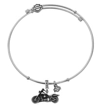 Load image into Gallery viewer, Harley-Davidson® Motorcycle Charm B&amp;S Dangle Legend Bangle Bracelet Stainless Steel  HSB0025  image 1