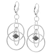 Harley-Davidson® Multi-Hoop Bar & Shield Dangle Earrings Ladies Sterling Silver  HDE0055 image 1