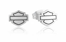 Load image into Gallery viewer, Harley-Davidson® Outline Bar &amp; Shield Logo Post Earrings -Sterling Silver Unisex  HDE0285 image 2