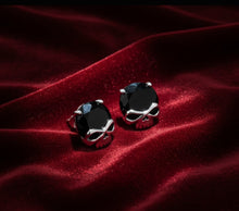 Load image into Gallery viewer, Harley Davidson® Black Stone Willie G Skull Post Earrings Sterling Silver HDE0378 image 4