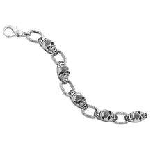 Load image into Gallery viewer, Harley-Davidson® Willie G Skull B&amp;S Logo Link Bracelet Stainless Steel HSB0003 image 1