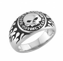 Load image into Gallery viewer, Harley-Davidson® Willie G Skull Flames Ring Sterling Silver HDR0061 image 3