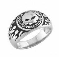 Harley-Davidson® Willie G Skull Flames Ring Sterling Silver HDR0061 image 3