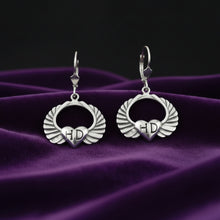 Load image into Gallery viewer, Harley-Davidson® Winged H-D® Heart Earrings Lever Back Sterling Silver image 1